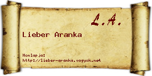 Lieber Aranka névjegykártya